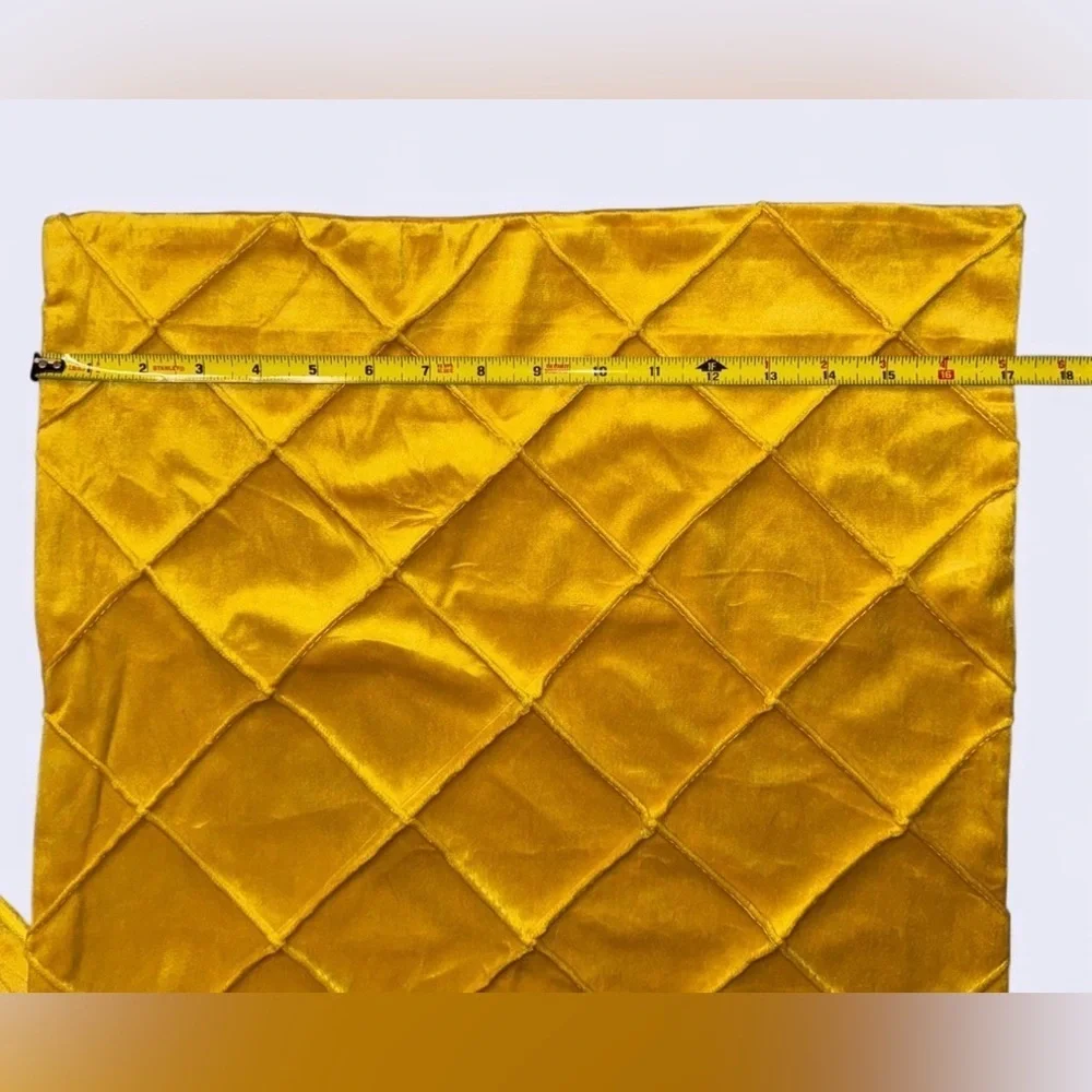 Golden Quilted Pillow Cover